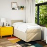 Sommier à lattes de lit et matelas Crème 90x190 cm Tissu 