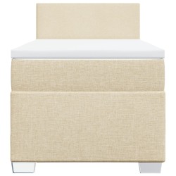 Sommier à lattes de lit et matelas Crème 90x190 cm Tissu 