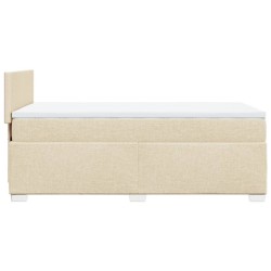 Sommier à lattes de lit et matelas Crème 90x190 cm Tissu 