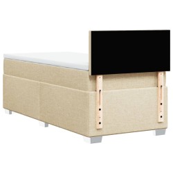Sommier à lattes de lit et matelas Crème 90x190 cm Tissu 