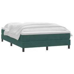 Sommier à lattes de lit et matelas vert foncé 140x220cm velours 