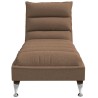 Chaise longue de massage avec coussins marron tissu 