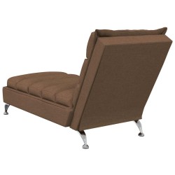 Chaise longue de massage avec coussins marron tissu 