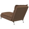 Chaise longue de massage avec coussins marron tissu 