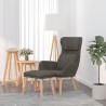 Chaise de relaxation avec tabouret Gris foncé Velours 