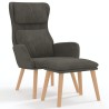 Chaise de relaxation avec tabouret Gris foncé Velours 