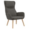 Chaise de relaxation avec tabouret Gris foncé Velours 