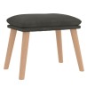 Chaise de relaxation avec tabouret Gris foncé Velours 