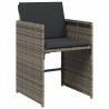 Ensemble à manger de jardin et coussins 7 pcs gris rotin 