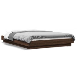 Cadre de lit sans matelas chêne marron 120x200 cm 