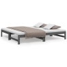 Lit coulissant sans matelas gris 2x(90x190) cm 