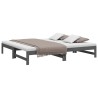 Lit coulissant sans matelas gris 2x(90x190) cm 