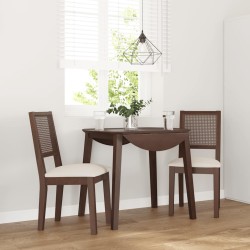 Chaises à manger coussins 2 pcs marron bois massif caoutchouc 