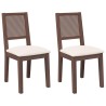 Chaises à manger coussins 2 pcs marron bois massif caoutchouc 