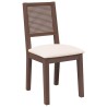 Chaises à manger coussins 2 pcs marron bois massif caoutchouc 