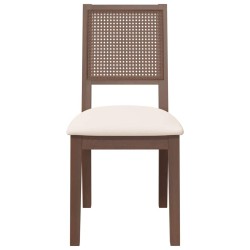 Chaises à manger coussins 2 pcs marron bois massif caoutchouc 
