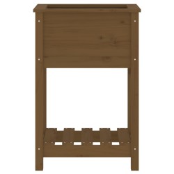 Jardinière avec étagère Marron miel 54x34,5x81 cm Bois de pin 