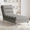 Chaise longue de massage avec coussins taupe tissu 