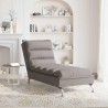 Chaise longue de massage avec coussins taupe tissu 