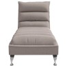 Chaise longue de massage avec coussins taupe tissu 