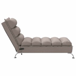 Chaise longue de massage avec coussins taupe tissu 