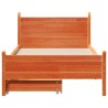 Cadre de lit sans matelas cire marron 75x190 cm bois pin massif 