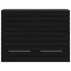 Panier à linge noir 88,5x44x66 cm bois massif de pin 