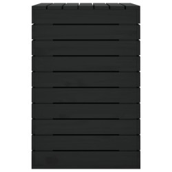 Panier à linge noir 88,5x44x66 cm bois massif de pin 