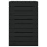Panier à linge noir 88,5x44x66 cm bois massif de pin 