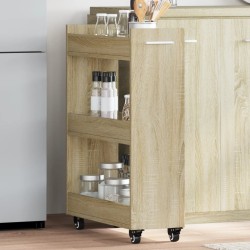 Armoire avec roues chêne sonoma 60x22x79 cm bois d'ingénierie 