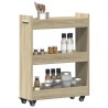 Armoire avec roues chêne sonoma 60x22x79 cm bois d'ingénierie 