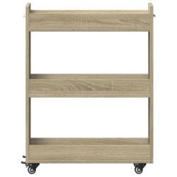 Armoire avec roues chêne sonoma 60x22x79 cm bois d'ingénierie 