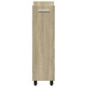 Armoire avec roues chêne sonoma 60x22x79 cm bois d'ingénierie 