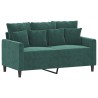 Ensemble de canapés 2 pcs avec coussins Vert foncé Velours 