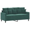 Ensemble de canapés 2 pcs avec coussins Vert foncé Velours 