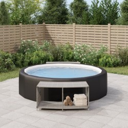 Étagères de rangement 2 pcs gris résine tressée 