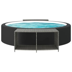 Étagères de rangement 2 pcs gris résine tressée 