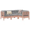 Salon de jardin 4 pcs et coussins bois massif sapin de douglas 