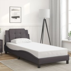 Cadre de lit sans matelas gris 90x190 cm similicuir 