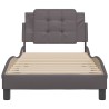 Cadre de lit sans matelas gris 90x190 cm similicuir 