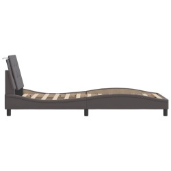 Cadre de lit sans matelas gris 90x190 cm similicuir 