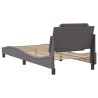 Cadre de lit sans matelas gris 90x190 cm similicuir 