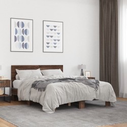 Cadre de lit sans matelas chêne marron 140x200 cm 