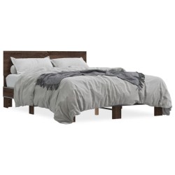 Cadre de lit sans matelas chêne marron 140x200 cm 