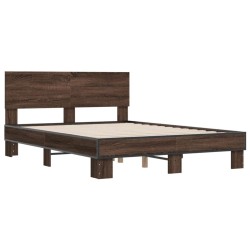 Cadre de lit sans matelas chêne marron 140x200 cm 