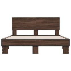 Cadre de lit sans matelas chêne marron 140x200 cm 