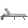 Chaise longue de jardin 2 places avec coussin Gris Acacia 