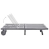 Chaise longue de jardin 2 places avec coussin Gris Acacia 