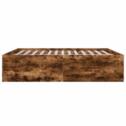 Cadre de lit sans matelas chêne fumé 180x200 cm 