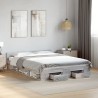 Cadre de lit avec tiroirs sans matelas sonoma gris 140x190 cm 